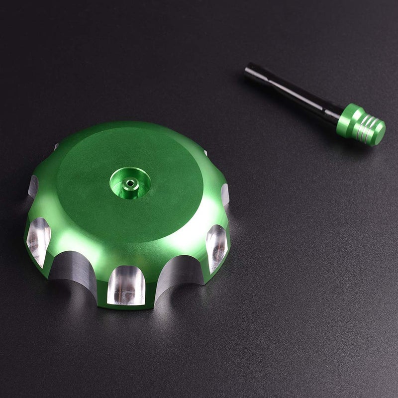 Rawsomes Billet Gas Fuel Tank Cap Cover with Vent Hose Compatible with Kawasaki KX65 KX85 KX100 KX125 1999-2013 KDX 200 1990 CRF150R 2007-2010 Green - Image 3